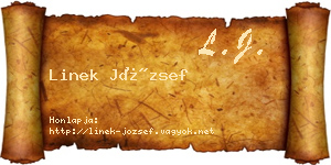 Linek József névjegykártya